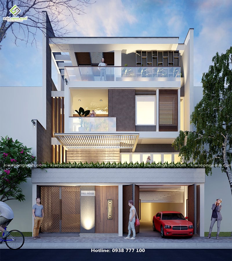 Vẻ đẹp của mẫu thiết kế biệt thự hiện đại mặt tiền 10m Sài Gòn