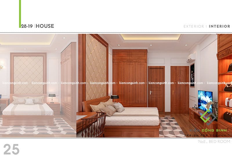 Thiết kế biệt thự cổ điển tại Đồng Nai Phòng ngủ